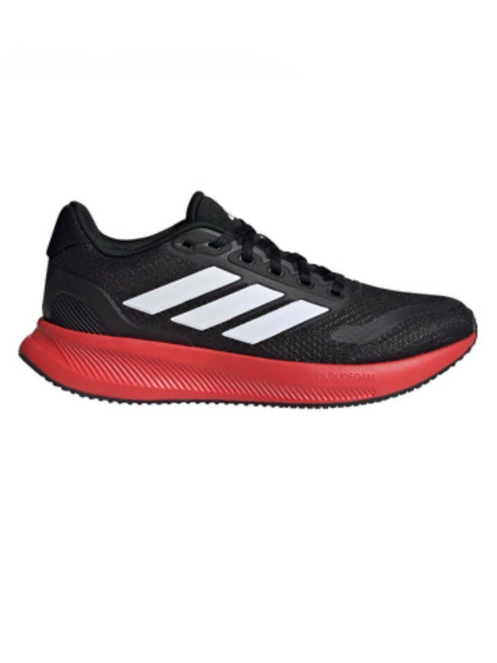 Adidas Runfalcon 5.0 Boys' Running Shoes Black Red Midsole Sneakers Size 5